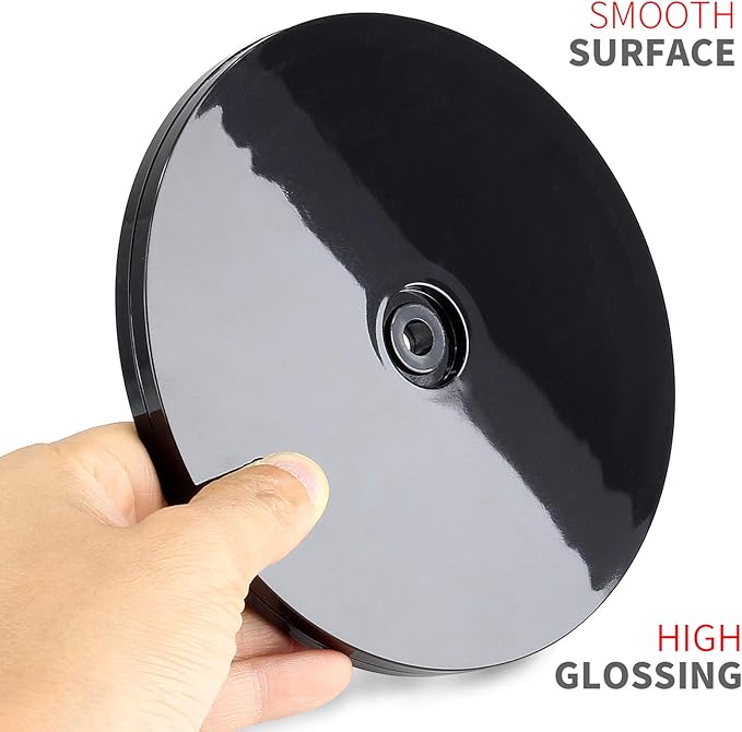 2Pcs Black Turntable Organizer 6 Inch, Acrylic Rotating Turntable Platter Swivel Plate Tray for Pantry Cabinet Spice Rack Cake Table Makeup