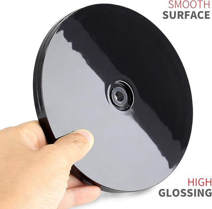 2Pcs Black Turntable Organizer 6 Inch, Acrylic Rotating Turntable Platter Swivel Plate Tray for Pantry Cabinet Spice Rack Cake Table Makeup