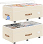 Budding Joy Under Bed Storage with Wheels 2Pack, 80L Height Adjustable Underbed Containers with Clear Lids, Rolling Under Bed Shoe Storage Organizer for Dorm Home Clothes, Blankets, Toys, Beige