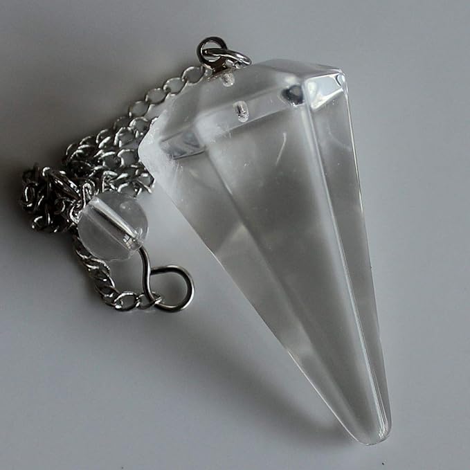 Faceted Mixed gemstone crystal pendulum point reiki chakra pendant bead Chain 6''