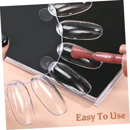 KESYOO 10pcs Clear Acrylic Nail Wheels, Nail Polish Palette for Art, Manicure Practice Display Chart, Transparent for Salon Use