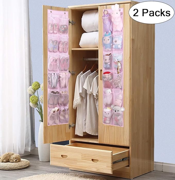 MISSLO Hanging Shoe Organizer Over The Door Mesh Shoe Holder for Girl