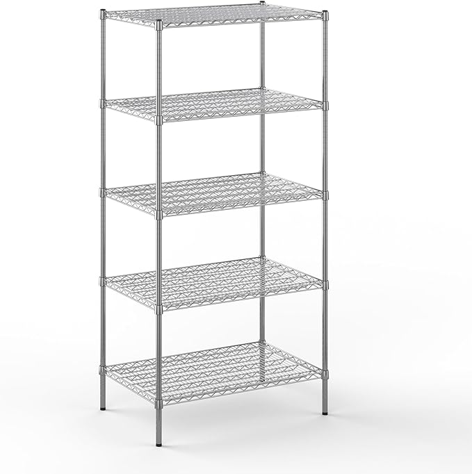 24" Deep x 36" Wide x 74" Height Wire Shelving Kit | 5-Tier | NSF Commercial Storage Rack Unit