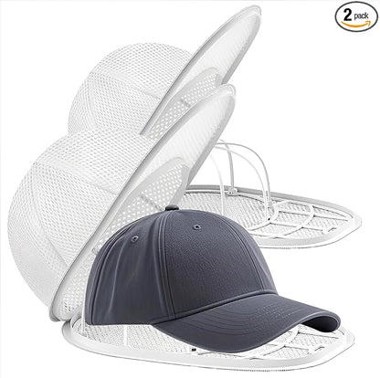 Hat Washer for Washing Machine | 2-Pack Anti-Deformation Cap Cage with Mesh Laundry Bag | Baseball Cap Cleaner, Shaper & Protector for Laundry or Travel