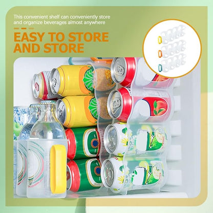 SHINEOFI 3pcs Refrigerator Can Organizer Stackable Beer and Soda Can Storage Dispenser for Fridge and Freezer Space-saving Beverage Holder for Kitchen Refrigerator Organization Random Color
