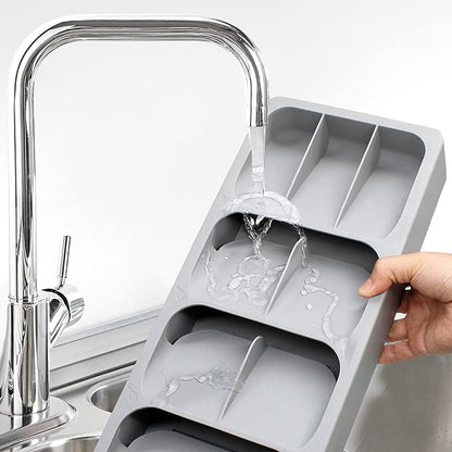 RPJFCPCS Kitchen Drawer Organizer Tray,Drawer Organiser,Cutlery Tray,Expandable Utensil Tray for Kitchen,Compact Plastic Storage Organisation for Spoons