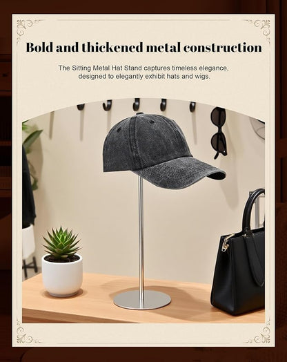 CHADWICK Adjustable Stainless Steel Hat Display Stand - Hollow Golden - Perfect for Home and Boutique Hat Showcasing