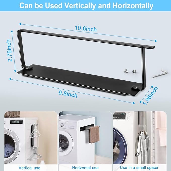 Hanger Organizer Magnetic Hanger Holder for Washing Machine Laundry Room Organization, Black Hanger Stacker Hanger Stand Rack Coat Hanger Organizer Stacker for Adult Kids Velvet Pants Hangers Storage