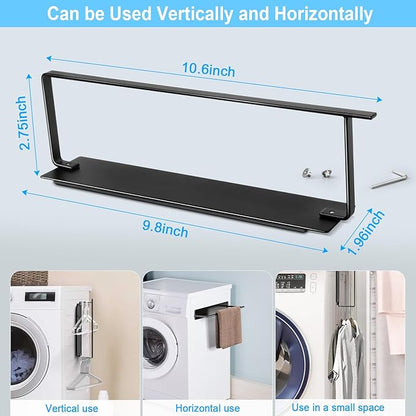 Hanger Organizer Magnetic Hanger Holder for Washing Machine Laundry Room Organization, Black Hanger Stacker Hanger Stand Rack Coat Hanger Organizer Stacker for Adult Kids Velvet Pants Hangers Storage