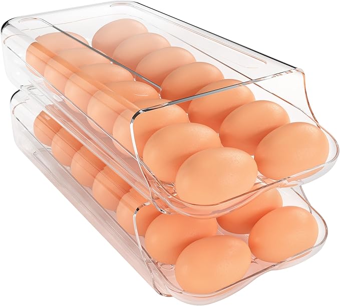 theaoo Soda Can Dispenser for Refrigerator with Lids AND Egg Holder for Fridge