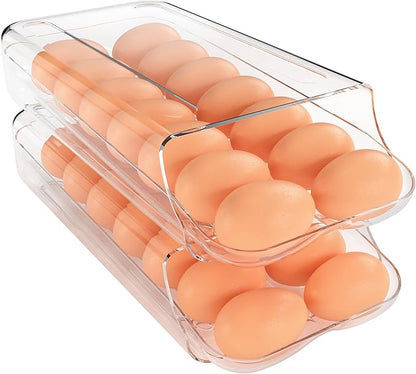 theaoo Soda Can Dispenser for Refrigerator with Lids AND Egg Holder for Fridge
