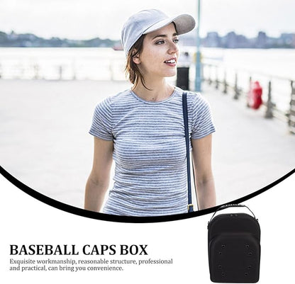 Zerodeko Hat Rack Baseball Caps Carrier Case Baseball Hat Case Travel Cap Carrier Case Holder Hat Storage Organizer Bag for Travel Black Hat Container Baseball Cap