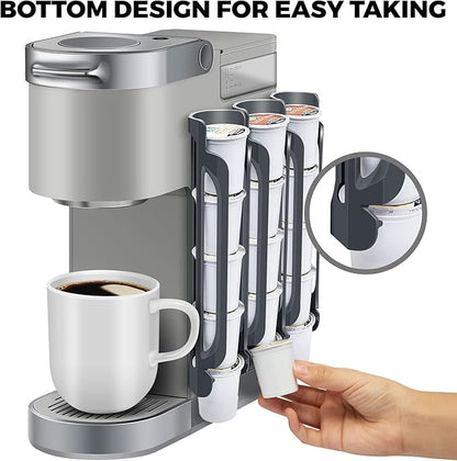K Cup Holder for Keurig: Coffee Pod Holders for Counter Small Space - Kcup holders for Wall Mount (3, Gray)