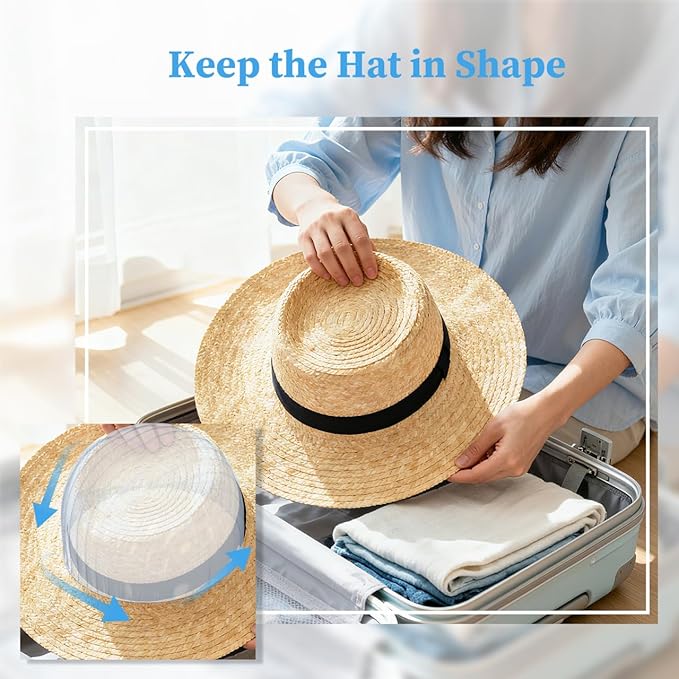 Homoyoyo 10Pcs Baseball Cap Shaper Inserts Clear PVC Hat Inner Support Dome Anti-Deformation Display Holder for Closet Organization and Travel Storage