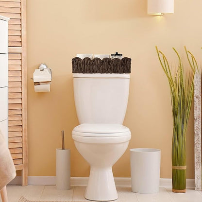 Toilet Paper Storage Basket Bathroom Counter Organizer Wicker Baskets for Organizing Cute Basket for Bedroom Nursery Room Kitchen Bathroom Decor -Dark Brown