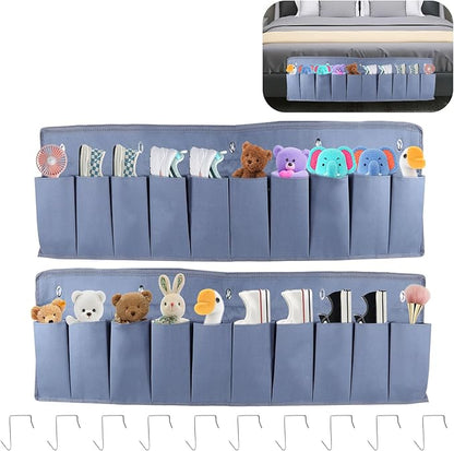 Oxford Fabric Bedside Hanging Storage Organizer, RV Shoe Storages Pockets for Bedside, Heavy Hanging Bedsides Storage Organizer with Sturdy Hooks Storages Pockets Hangs on Bed for Shoes, Tool (1)
