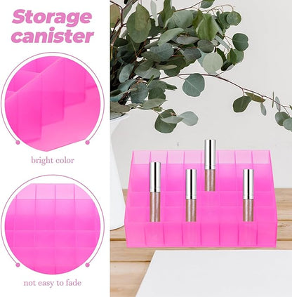 Cabilock Lipstick Storage Box 40 Slots Cosmetic Holder Dustproof Makeup Palette Organizer Makeup Shelf