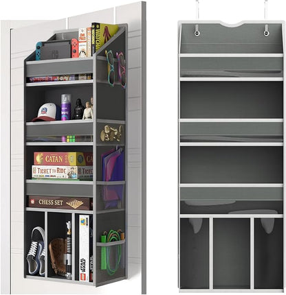 4 Tier Over The Door Organizer - 35lbs Load Hanging Closet Organizer and Storage with Large Pockets, Swing-Proof Behind The Door Organizer for Bathroom Nursery Small Room Essentials
