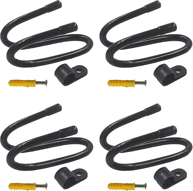 Cowboy Hat Rack - Wall Mount Hooks for Hats & Caps - Easily Adjustable - No Scratches - 4/PK