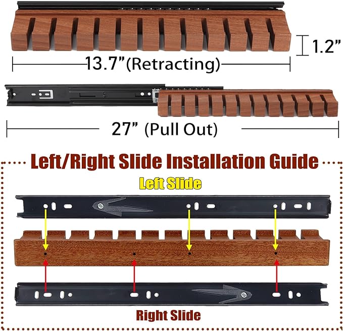 Premium Walnut Wood Belt Organizer with Sliding System - 12-Belt Heavy-Duty Belt Holder, Wall-Mounted Belt Hanger for Closet, Space Saving Storage & Elegant Father’s Day Gift