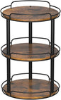 LAMU 12'' Wood Lazy Susan Turntable Organizer for Cabinet, 3 Tier Lazy Susan Spice Rack Organizer for Kitchen, Wood Cake Turntable for Cupcake Stand, Table Top, Countertop, Pantry, Bathroom