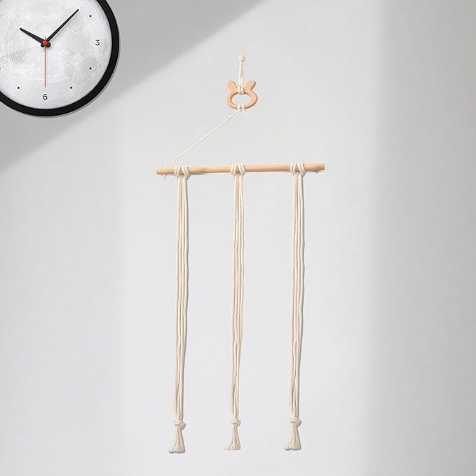 Macrame Hair Clips Organizer, Wall Hanging Hair Accessories Holder and Storage for Women and Girls, Claw Clip Hanger Home Decor