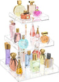NIUBEE 3-Tier Perfume Organizer, Clear Resin, Rectangular Tray, Sturdy Design, Space Saver, Convenient Access, Easy Assembly