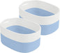 ECDYQXVU Cotton Rope Storage Basket, 15x10x9 Inches, Woven Basket for Shelves, Clothes, Towels, Books, and Laundry, White Blue (2 Pack)