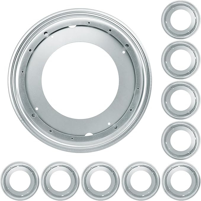 9 Pack 12" Lazy Susan Turntable Bearing Plate, Heavy Duty 1000lbs Load Capacity, Lazy Susan Turntable Ball Bearing for Rotating Table, Serving Tray, Kitchen Storage(Silvery)