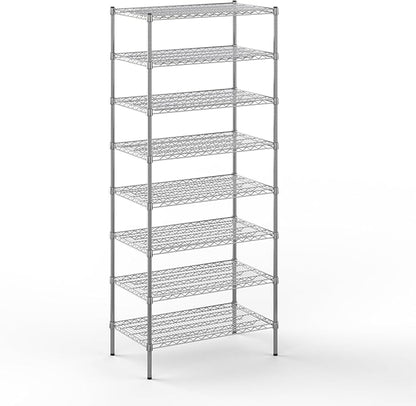 21" Deep x 36" Wide x 86" Height Wire Shelving Kit | 8-Tier | NSF Commercial Storage Rack Unit