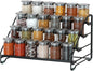 Jolitac 4-Tier Spice Rack Organizer, Depth Adjustable Step Shelf, Metal Spice Rack Perfect for Cabinet, Countertop & Pantry Storage | Enhances Kitchen Visibility and Organization | 1 Pack