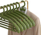 Plastic Clothes Hanger, Extra Thick Plastic Wide Shoulder Adult 360 Degrees Rotate Slip Resistant Standard Clothing Hanger Ideal for Everyday Use Green 10 Pack