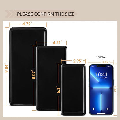 Gurygo 10" Bathroom Tray, Ceramic Vanity Tray for Bathroom, Small Ceramic Trays, Kitchen Soap Trays for Kitchen Counter (Black, 10",Set/1)