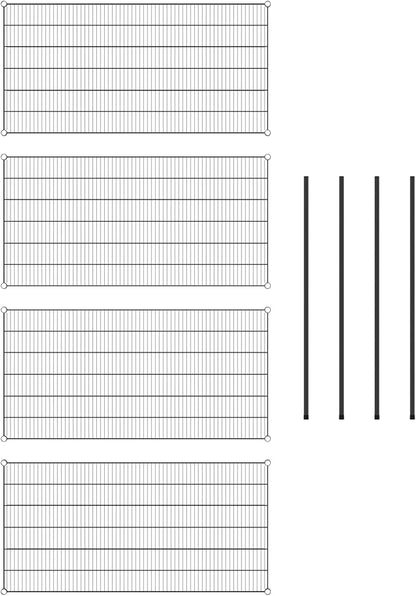 Commercial NSF Listed Black Epoxy Stationary Wire Shelving Kit 30" x 60" x 54", with 4 Shelves Perfect for Warehouse, Walk-in Refrigerator, Freezer, Grocery Store, Restaurant, Dishroom