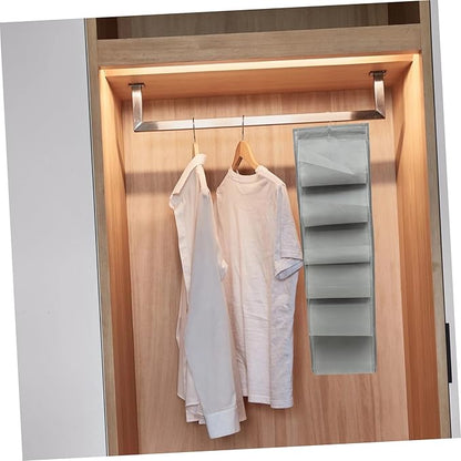 Hemobllo Over Door Hanging Shoe and Underwear Storage Bag Organizer Compartment Non Woven Closet Hanging Organizer for Wardrobes and Door Storage Gray