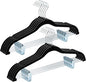 HOUSE DAY Velvet Hangers with Adjustable Clips 10 Pack, Non-Slip Suit Organizer with 360° Hook - Heavy Duty Hanger for Pants, Skirts, Blouses, Dresses - Outfit Hangers All-Season Space Saver (Black)