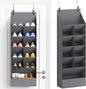 Lifewit 6 Tier Over the Door Shoe Organizer with 11 Large Deep Pockets, Fabric Hanging Shoes Shelf for Closet, Dorm Storage, Fit Up to 12 Pair Shoe Rack Holder for Sneakers, Boots, Gray
