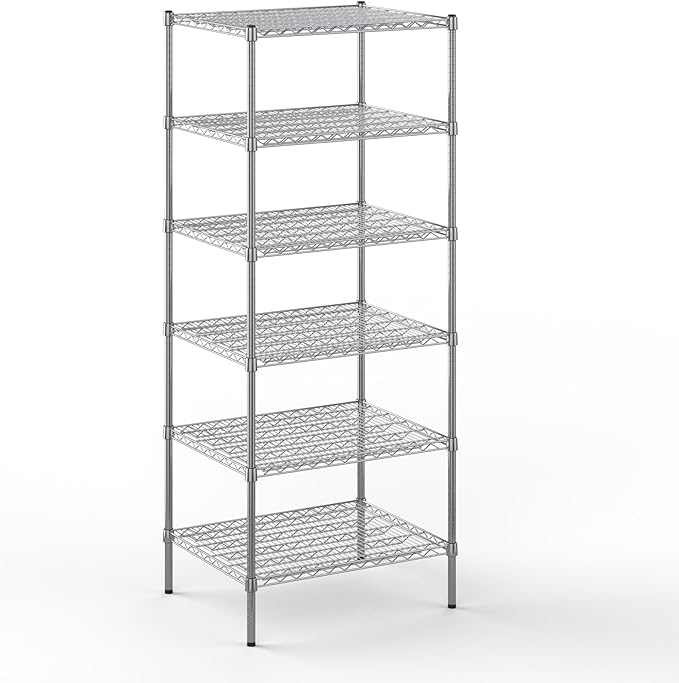 24" Deep x 30" Wide x 74" Height Wire Shelving Kit | 6-Tier | NSF Commercial Storage Rack Unit