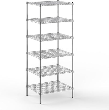 24" Deep x 30" Wide x 74" Height Wire Shelving Kit | 6-Tier | NSF Commercial Storage Rack Unit