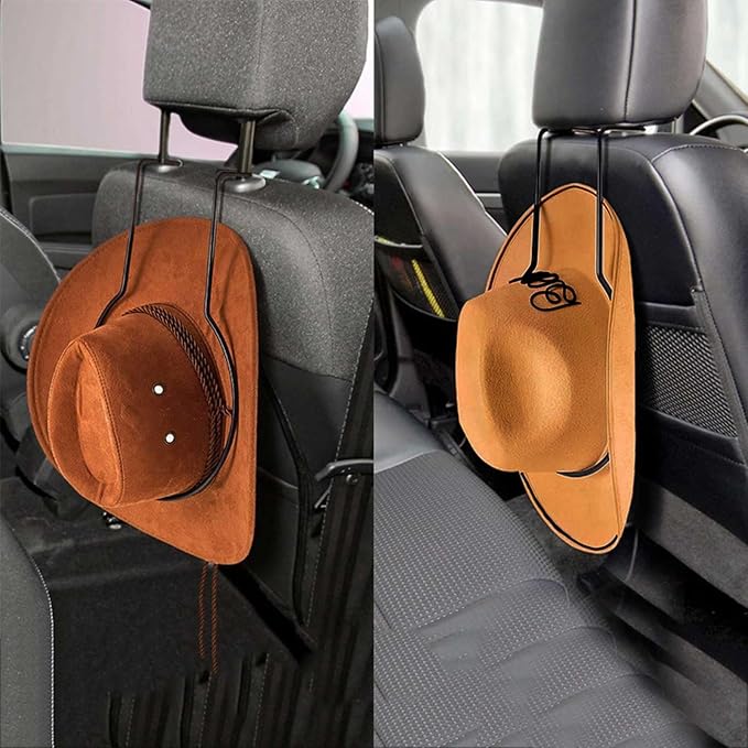 Cowboy Hat Organizer Rack Cowboy Hat Holder, 1PCS Car Hat Rack Holder, Cowboy Hat Holder for Trucks Car Clothes Hanger Stand, Hat Organizer for Truck SUV Seat Car Accessories