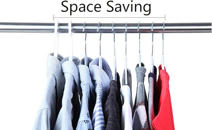 Finnhomy Bar Design Heavy Duty 50 Pack Plastic Hangers, Clothes Hangers with Non-Slip Pads, Great for Shirts, Pants, Scarves, Strong Enough for Coat, White