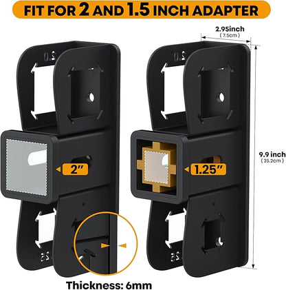 Hitch Wall Mount Receiver, 1.25"｜2" Wall Mount Hitch Storage, 400LB Bike Rack Hitch Garage Wall Mount Holder,Wall Mounted Trailer Hitch Receiver Rack Stash for Bicycle Ski Cargo Rack Storage Organizer