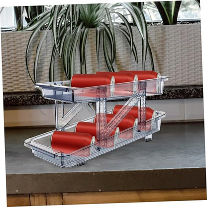 SOLUSTRE Strong Material Beverage Can Holder Refrigerator Soda Can Organizer Drink Dispenser Bin