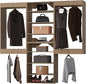 Modular Closet Organizer - 60" Wide Wardrobe Storage with Wood Towers for Walk In Closets - Wall Mounted
