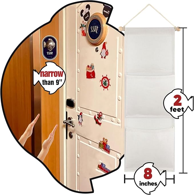 RUNROLE 8 Inch Narrow Fish Extender to Right Fit the Cabin Door - 1, 2, 3, 4, 5 Pocket, Blank White for Easy Customization, 2026 &2027 FE for Gift Exchanges and Pixie Dust