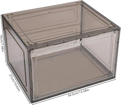 12pcs Acrylic Shoe Box, Shoe Container Stackable Shoe Organizer Acrylic Display Case Sneaker Storage Sturdy Magnet for Entryway, Closets, Bedrooms, Bathrooms