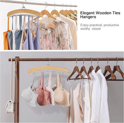 Tie Hanger 2 PCS 24 Hooks Tie Racks for Men Closet, Tie Rack with Upgraded 360°Rotating,Tie Hangers for Men,Tank Top Hanger,Neck Tie Organizer,Belts Scarves Accessories for Bras,Tank Tops