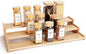 Spice Rack Organizer for Cabinet, 18in Bamboo Tiered Spice Rack，Used for Kitchen Countertops and Food Storage Room Organizer，Specially Designed for Jars and Spice Bottles(Bamboo, L)