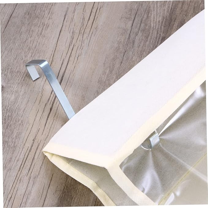 Large Over the Door Shoe Organizer Hanging Storage Rack with Hook for Closet and Cabinet Space Saving Beige Non Woven Holder for Shoes Slippers Belts Scarves and Small Items