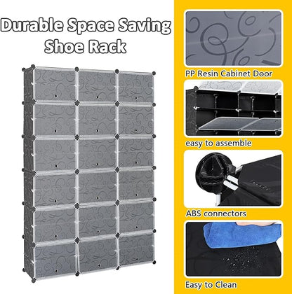 12 Tier Portable Shoe Cabinet,72 Pair Shoe Rack Organizer, Expandable Standing Shoe Rack for Heels, Boots, Slippers,Perfect for Entryway,Hallway, Black